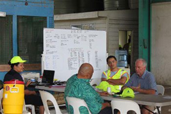 Andy Thomas (right) with Samoan Water Authority