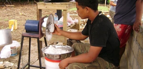 Processing the coconuts