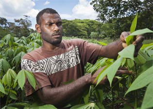 Oliver Lato, Senior Extension Officer from FSA pictured in 2012. Photo: Rodney Dekker / Oxfam