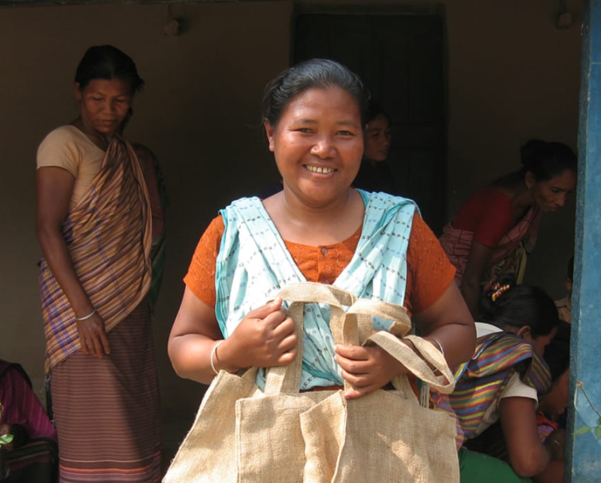 Pimola Nokrek - one of the jute bag artisans