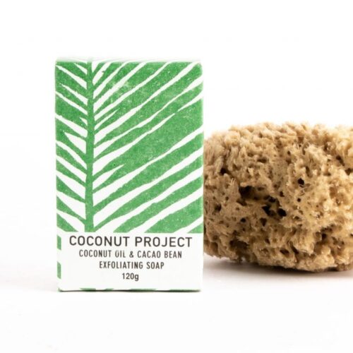 Oxfam shop coconut and cacao exfoliating soap