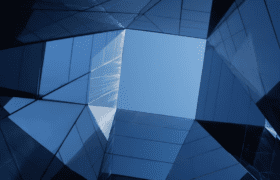 Blue tinted close-up of building