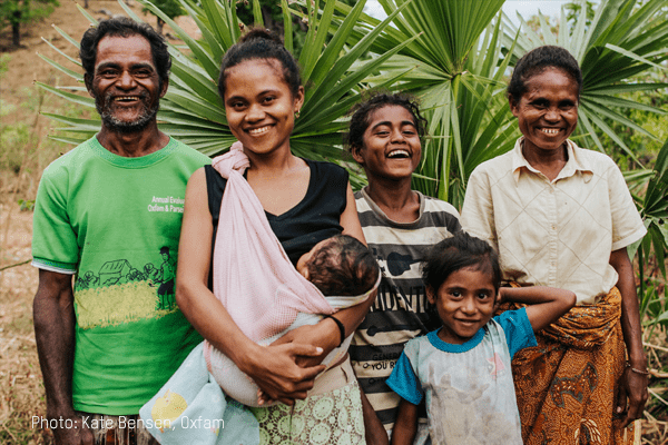 A group of people smiling