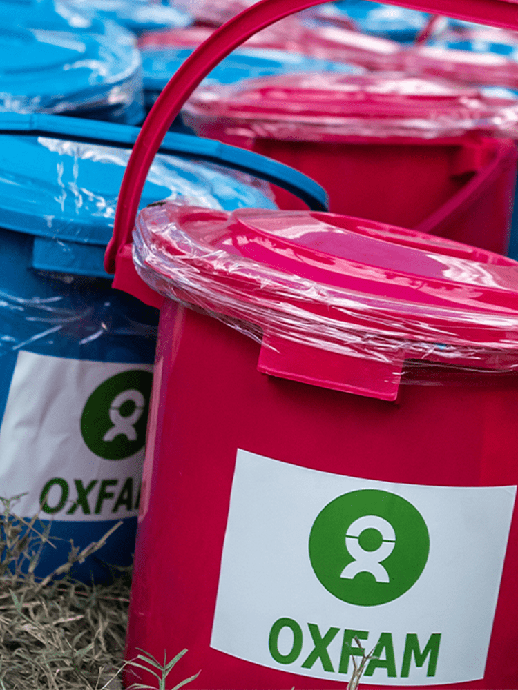Oxfam branded hygiene kits
