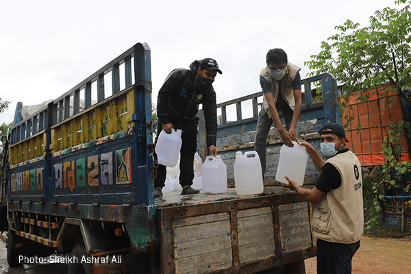 Water being delivered inside Cox's Bazaar