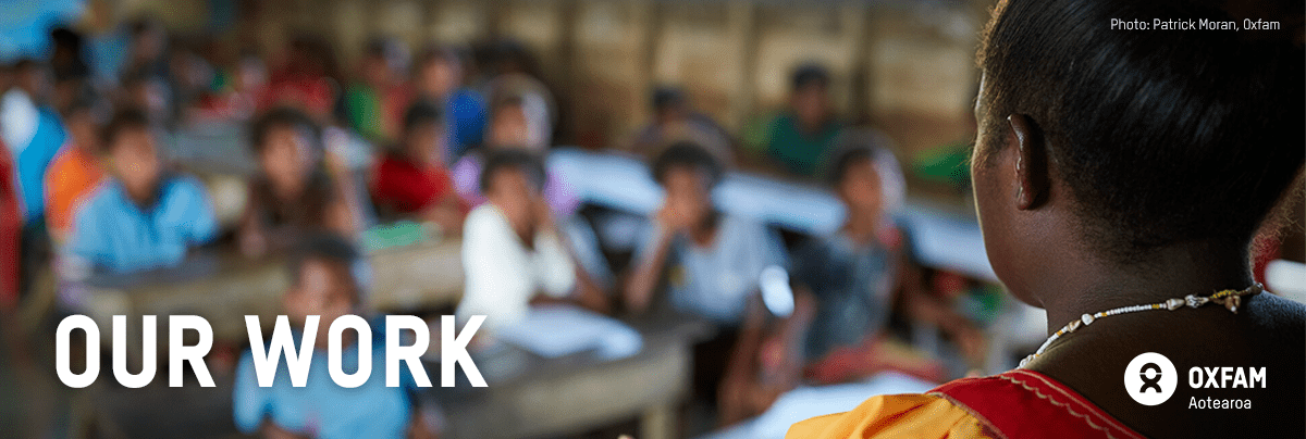 A teacher stands in front of her class