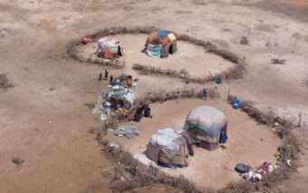 Aerial view of camp
