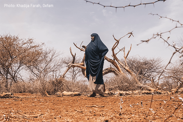 Diyaara stands among the carcasses of her family's livestock.