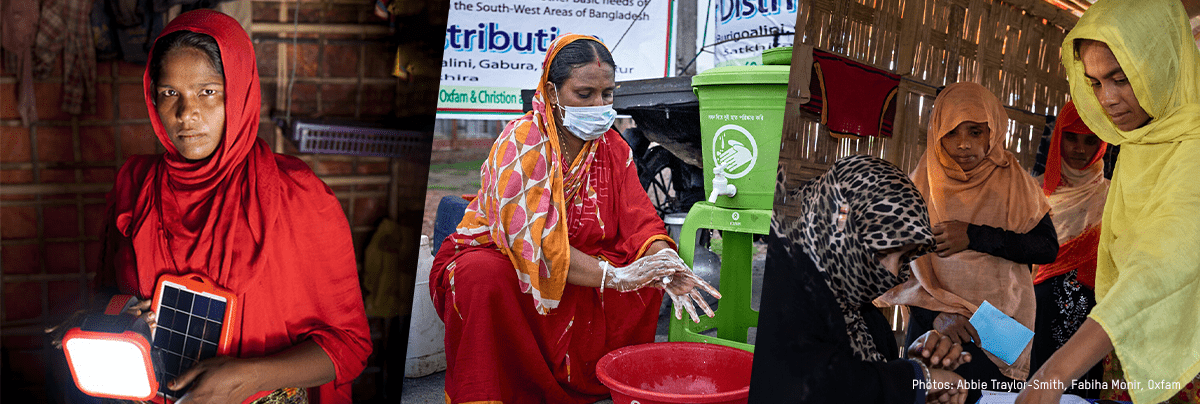 Three images of women in Cox's Bazar