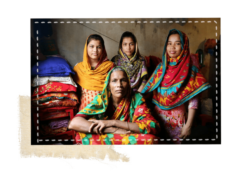 A group of women garment workers