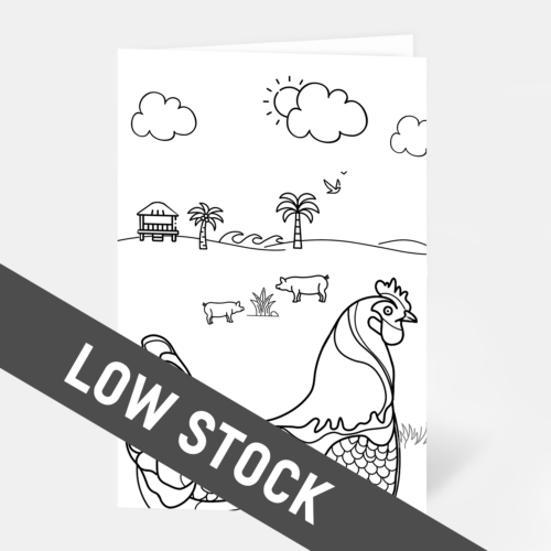 Colour in Chicken card 'low stock'