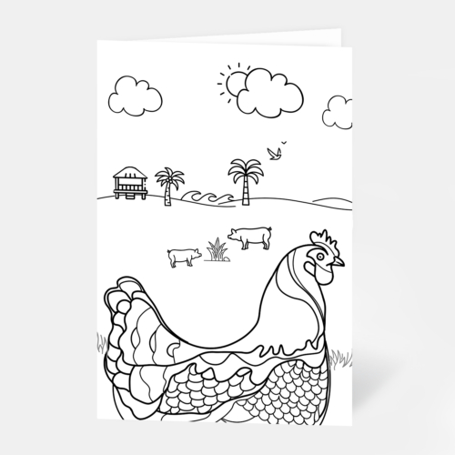 Colour in chicken card