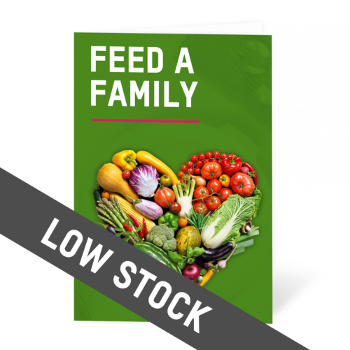 Low stock banner on Feed a family card