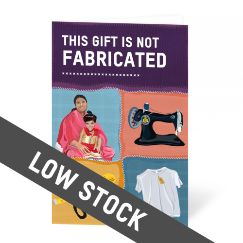 What She Makes card with low stock banner