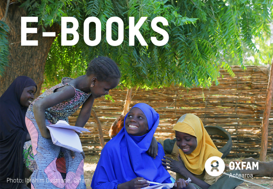 E-Books, image of three girls reading