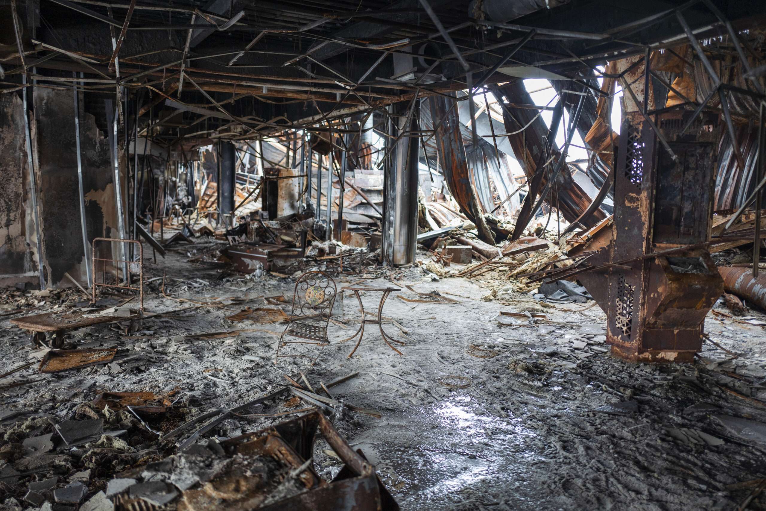 destroyed building in Ukraine