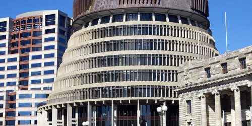 Beehive building in Wellington