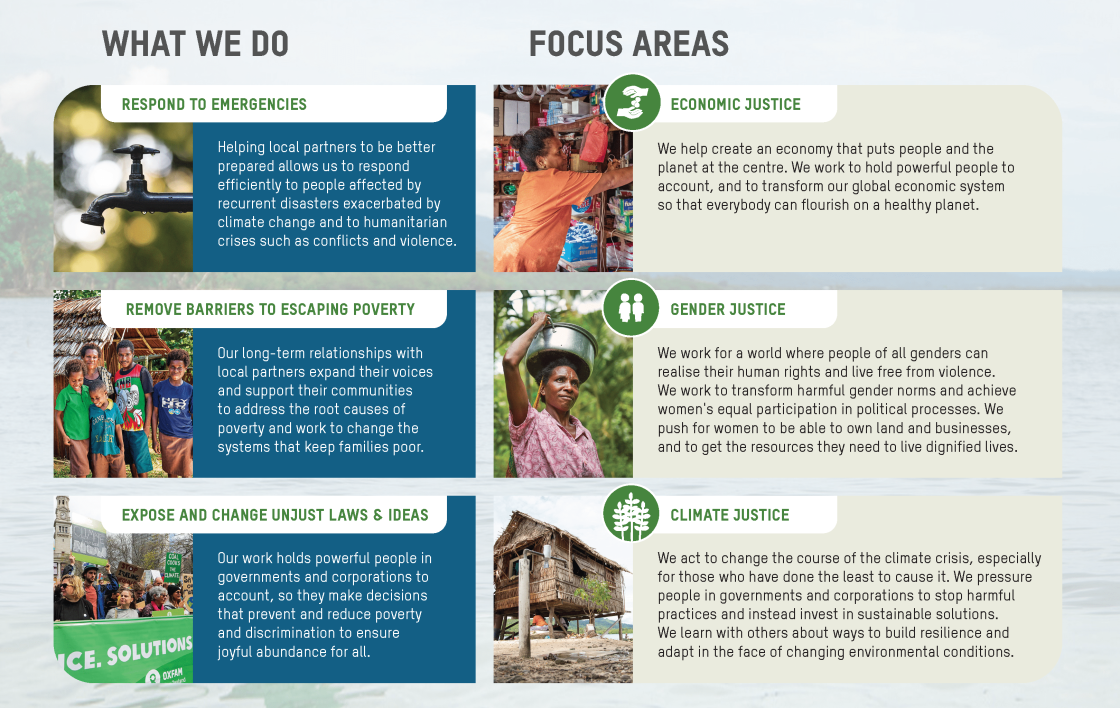 What we do and focus areas infographic